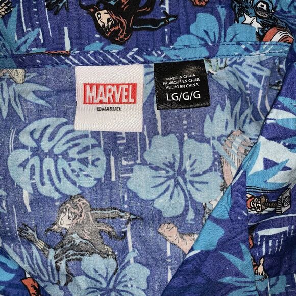 Marvel Avengers Hawaiian Camp Collared Shirt L - Picture 7 of 7